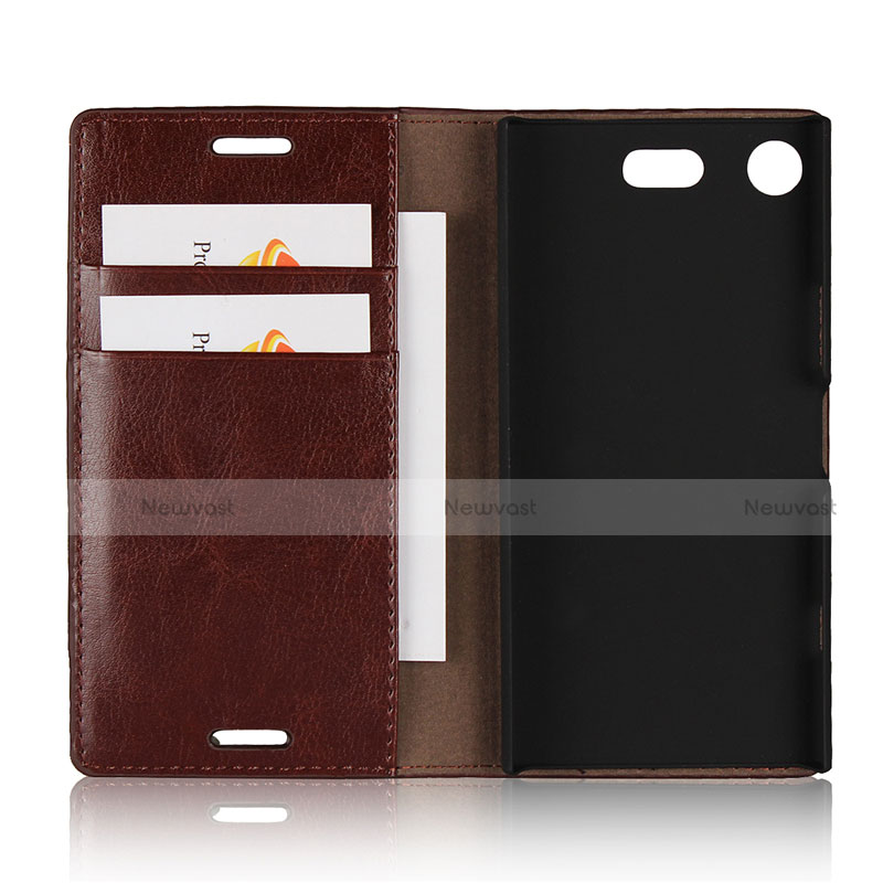 Leather Case Stands Flip Cover L03 Holder for Sony Xperia XZ1 Compact