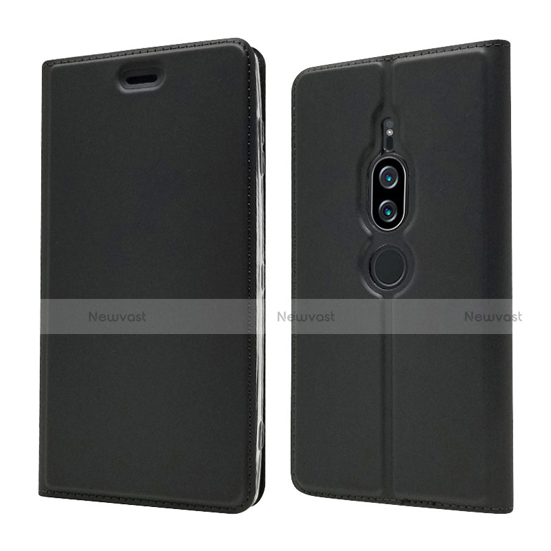 Leather Case Stands Flip Cover L03 Holder for Sony Xperia XZ2 Premium Black