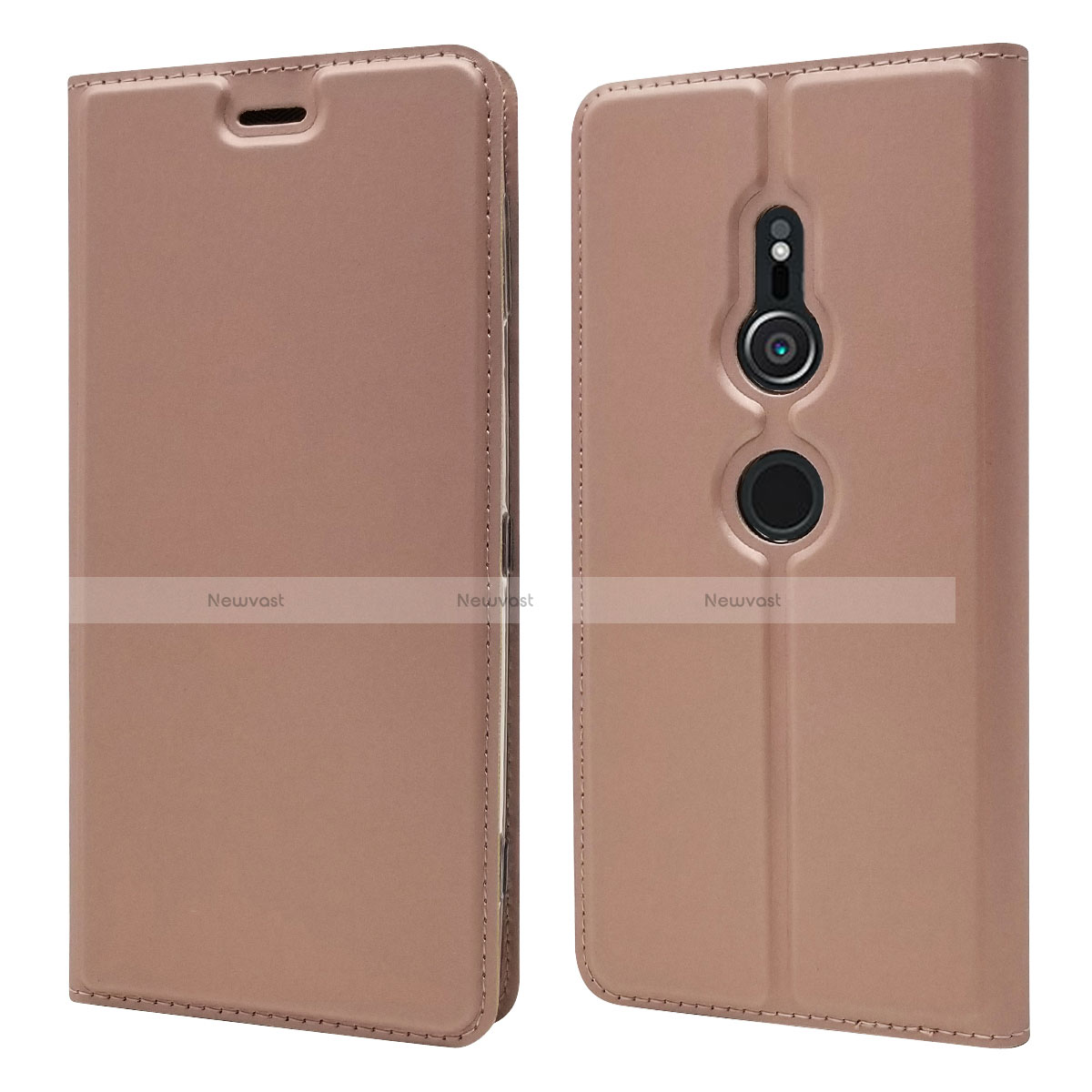 Leather Case Stands Flip Cover L03 Holder for Sony Xperia XZ2 Rose Gold