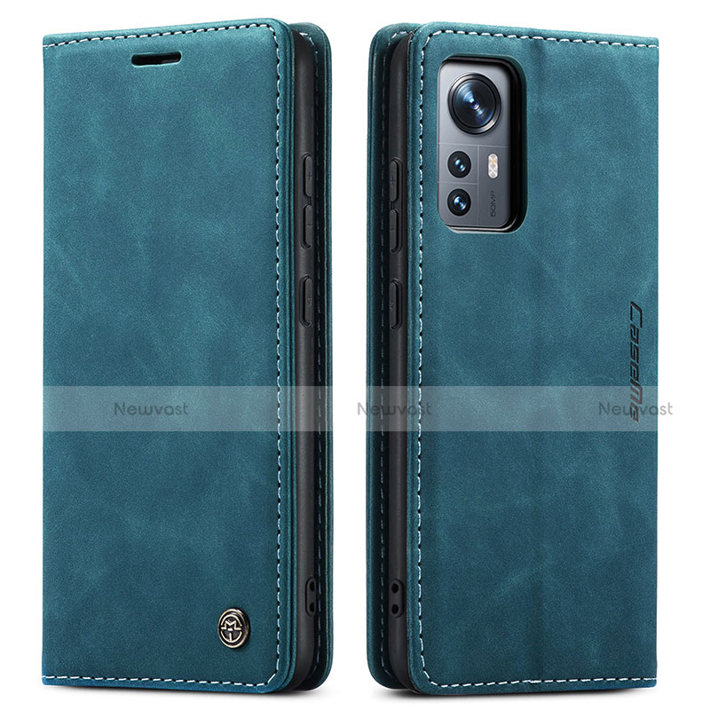 Leather Case Stands Flip Cover L03 Holder for Xiaomi Mi 12 5G Blue