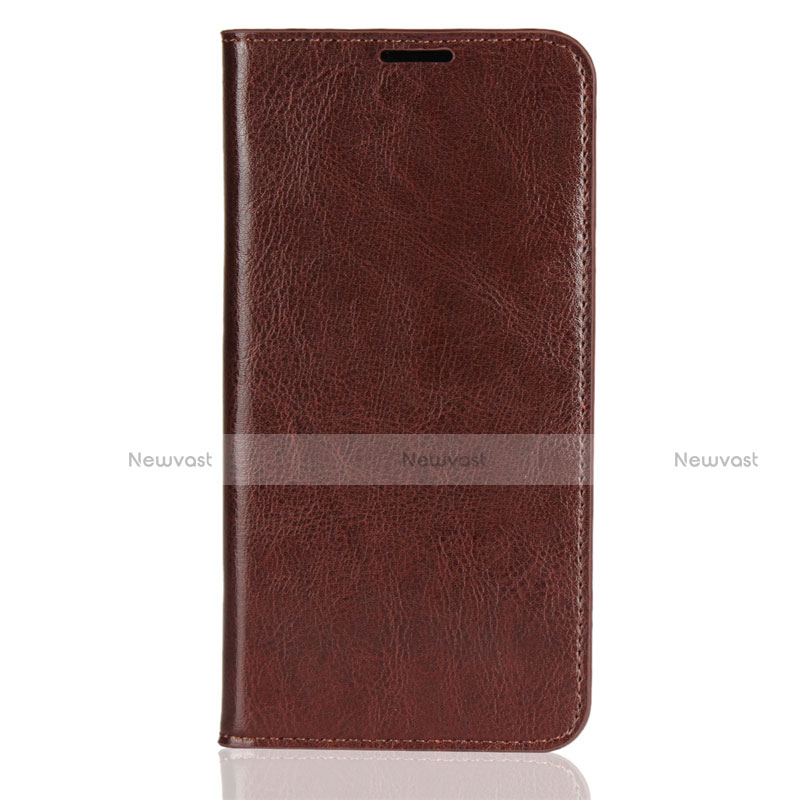 Leather Case Stands Flip Cover L03 Holder for Xiaomi Mi 8 Brown