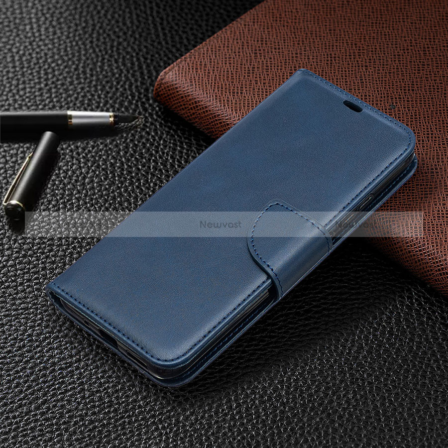 Leather Case Stands Flip Cover L03 Holder for Xiaomi Redmi 9 Activ Blue