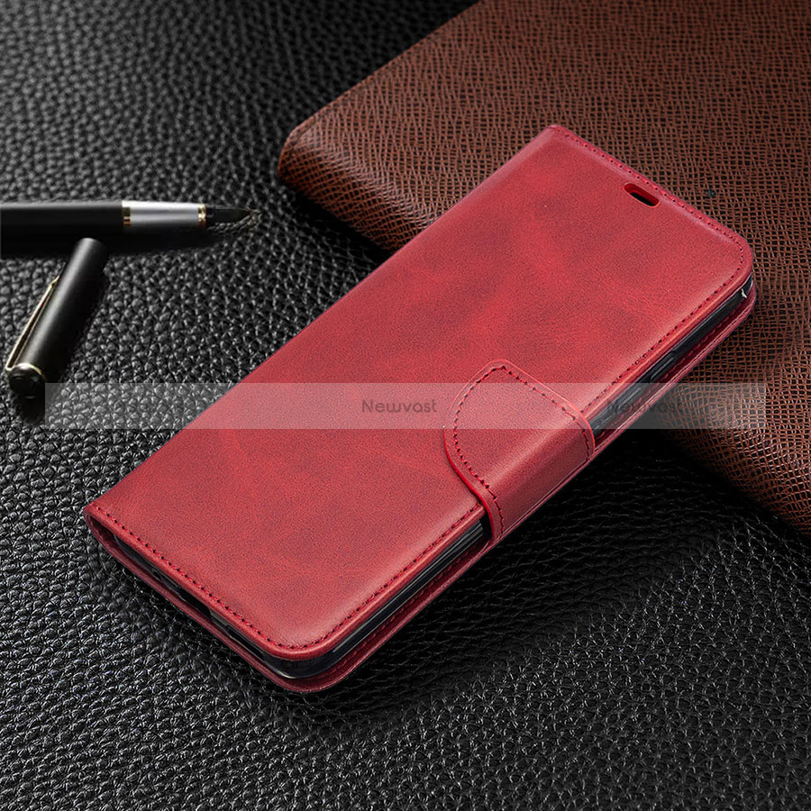 Leather Case Stands Flip Cover L03 Holder for Xiaomi Redmi 9 Activ Red