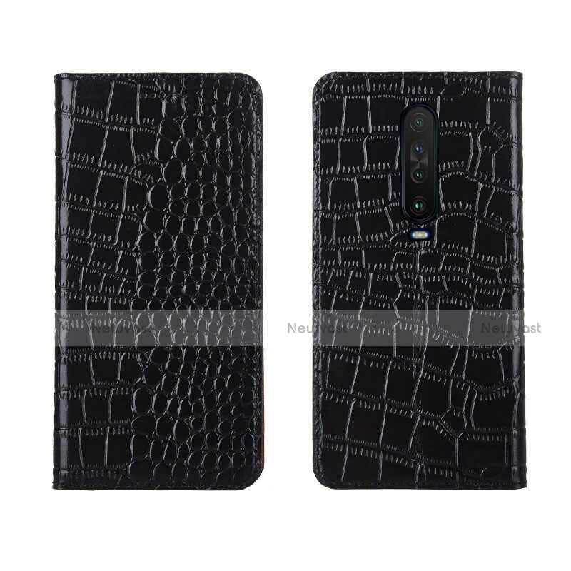 Leather Case Stands Flip Cover L03 Holder for Xiaomi Redmi K30 4G Black