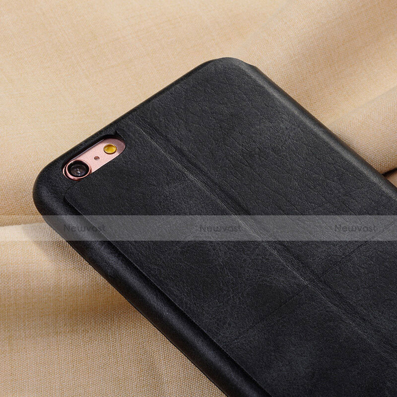 Leather Case Stands Flip Cover L04 for Apple iPhone 6 Black