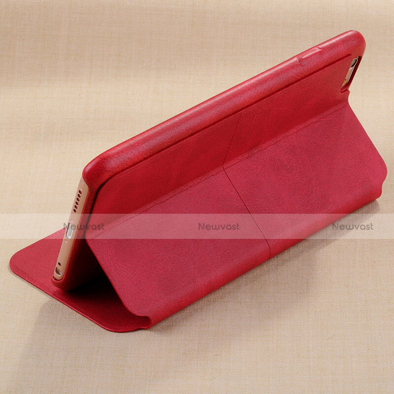 Leather Case Stands Flip Cover L04 for Apple iPhone 6 Red