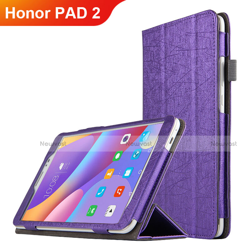 Leather Case Stands Flip Cover L04 for Huawei Honor Pad 2 Purple