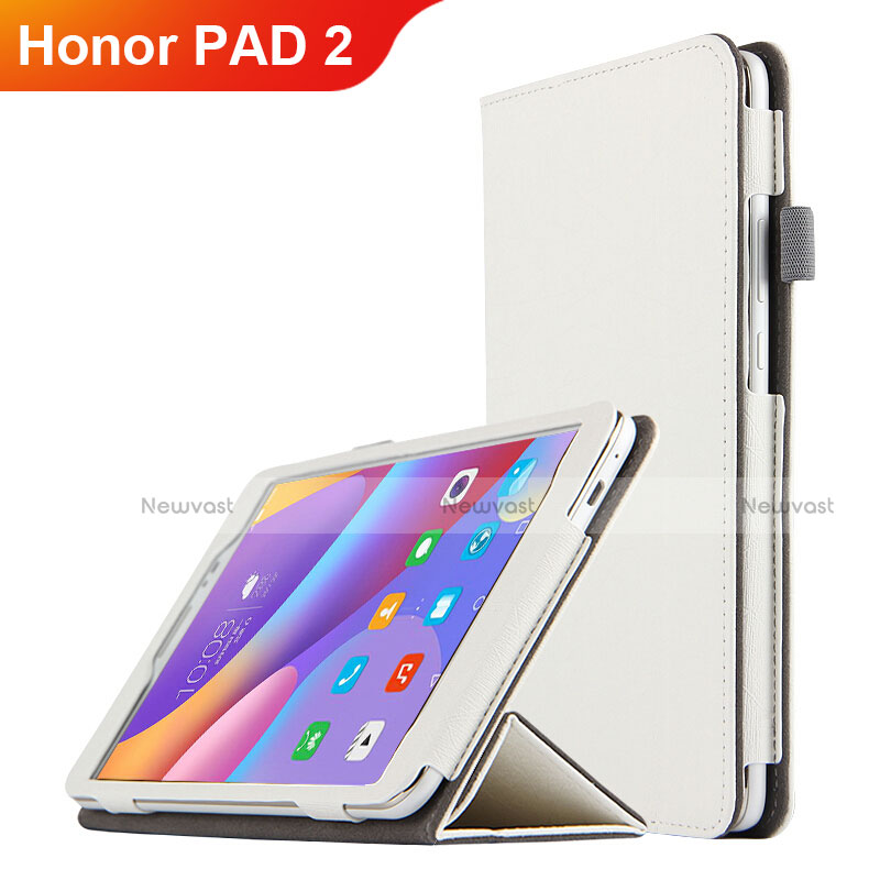 Leather Case Stands Flip Cover L04 for Huawei Honor Pad 2 White