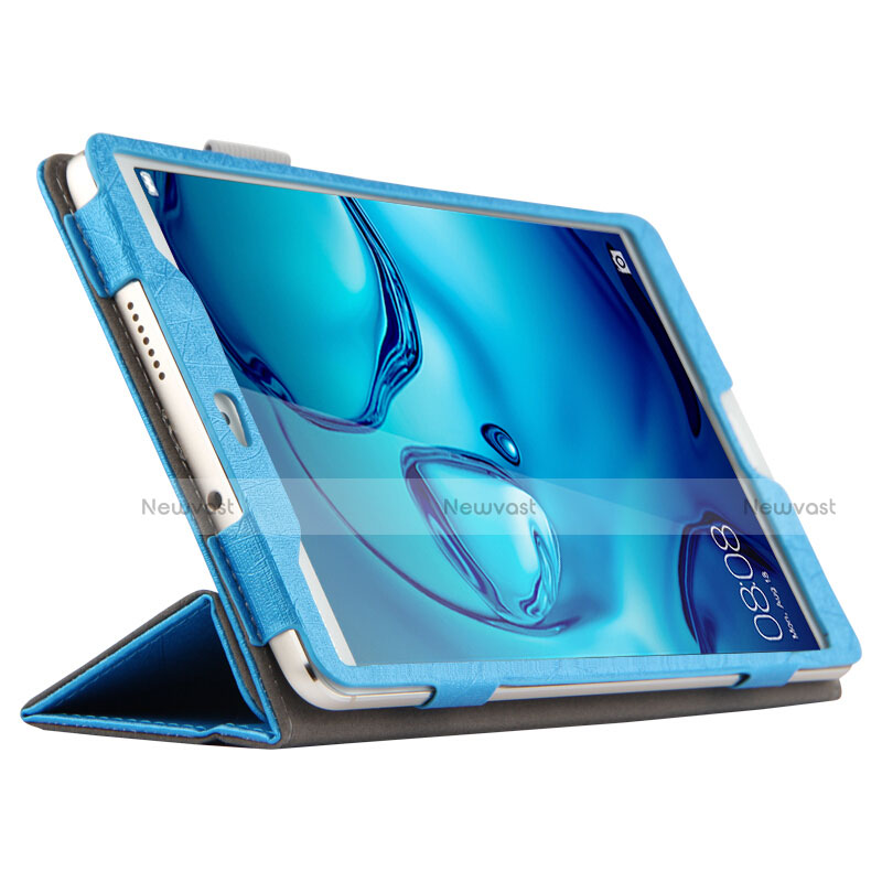 Leather Case Stands Flip Cover L04 for Huawei Mediapad M3 8.4 BTV-DL09 BTV-W09 Blue