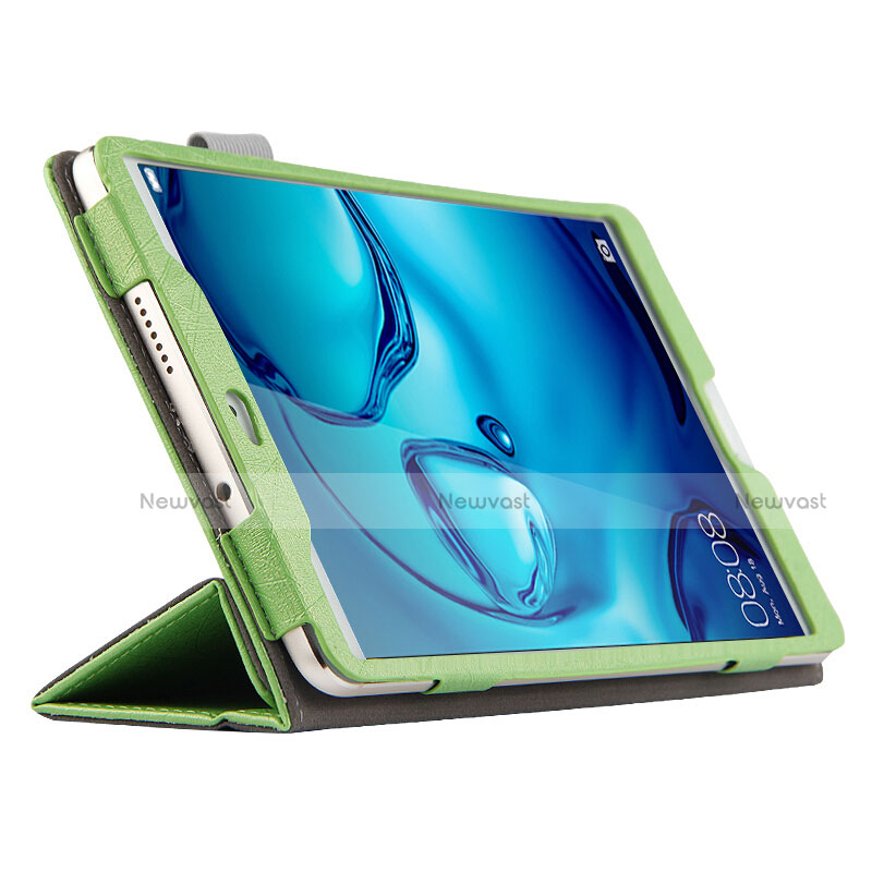 Leather Case Stands Flip Cover L04 for Huawei Mediapad M3 8.4 BTV-DL09 BTV-W09 Green