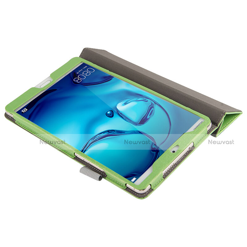 Leather Case Stands Flip Cover L04 for Huawei Mediapad M3 8.4 BTV-DL09 BTV-W09 Green