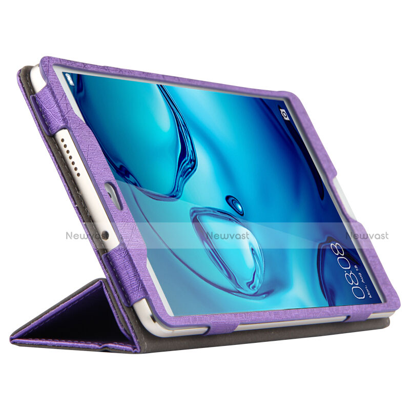 Leather Case Stands Flip Cover L04 for Huawei Mediapad M3 8.4 BTV-DL09 BTV-W09 Purple