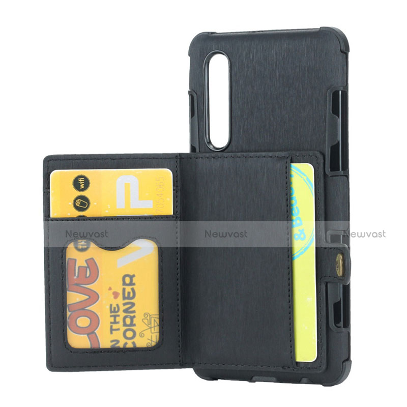 Leather Case Stands Flip Cover L04 for Huawei P30 Black