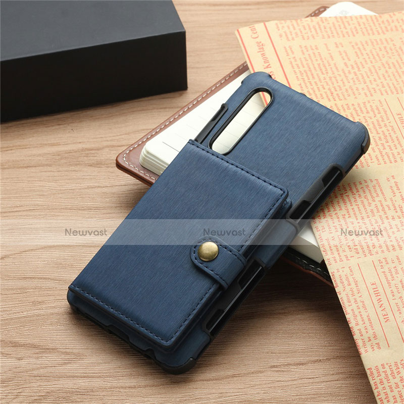 Leather Case Stands Flip Cover L04 for Huawei P30 Blue