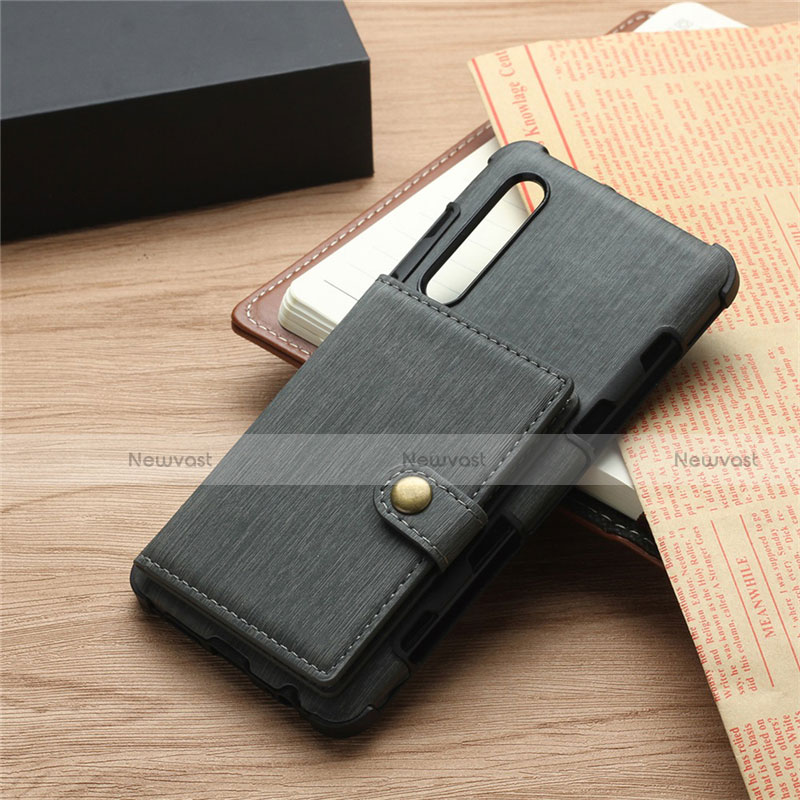 Leather Case Stands Flip Cover L04 for Huawei P30 Dark Gray