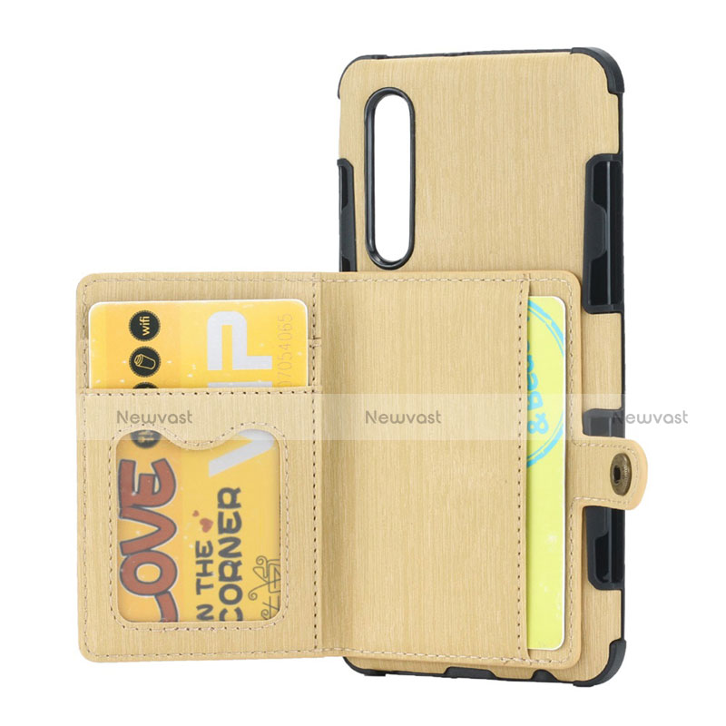 Leather Case Stands Flip Cover L04 for Huawei P30 Gold