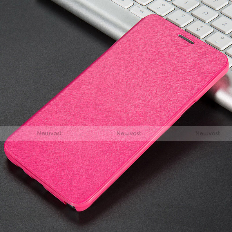 Leather Case Stands Flip Cover L04 for Samsung Galaxy Note 5 N9200 N920 N920F Hot Pink