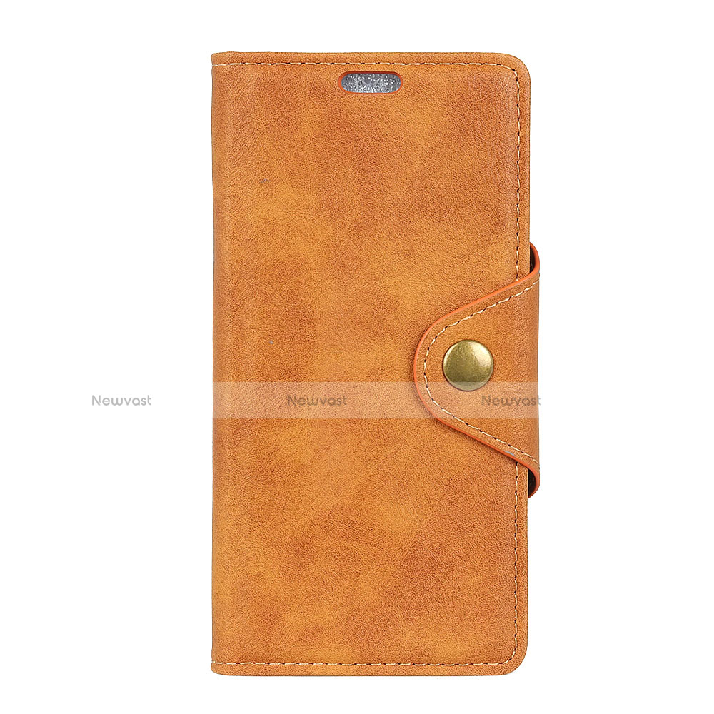 Leather Case Stands Flip Cover L04 Holder for Alcatel 1X (2019) Orange