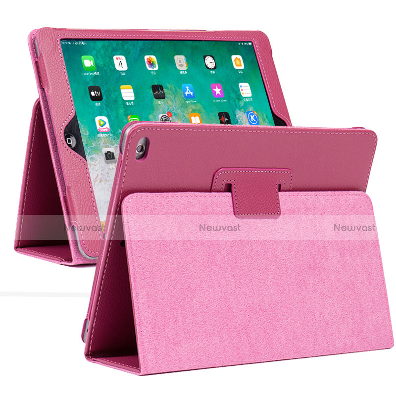 Leather Case Stands Flip Cover L04 Holder for Apple iPad 10.2 (2021) Hot Pink