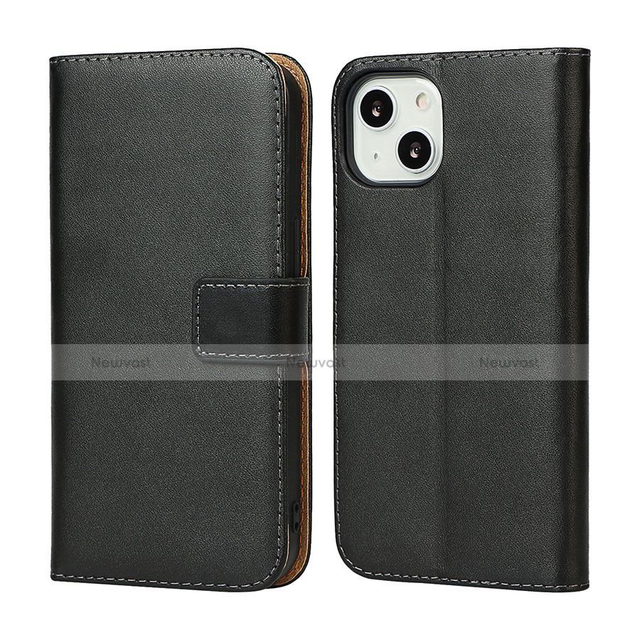 Leather Case Stands Flip Cover L04 Holder for Apple iPhone 13 Mini Black