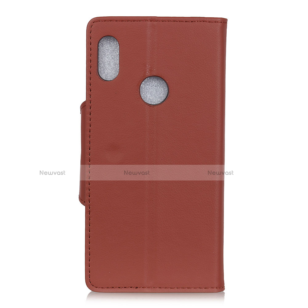 Leather Case Stands Flip Cover L04 Holder for BQ Aquaris C Brown