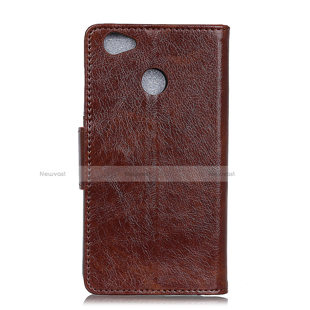 Leather Case Stands Flip Cover L04 Holder for Google Pixel 3a XL Brown