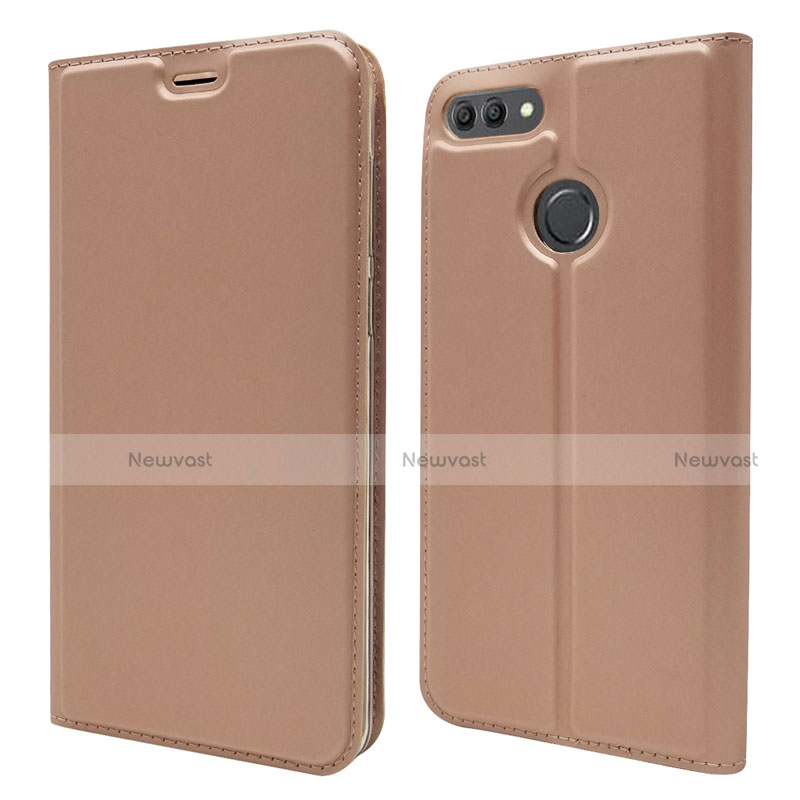 Leather Case Stands Flip Cover L04 Holder for Huawei Enjoy 8 Plus Rose Gold