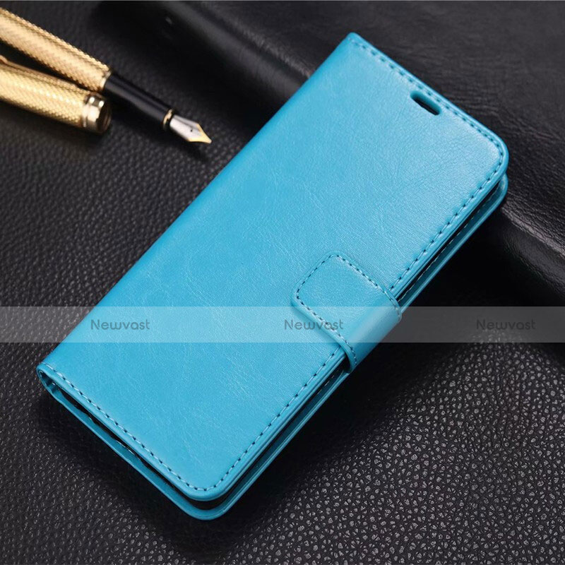 Leather Case Stands Flip Cover L04 Holder for Huawei Honor 9X Pro Sky Blue