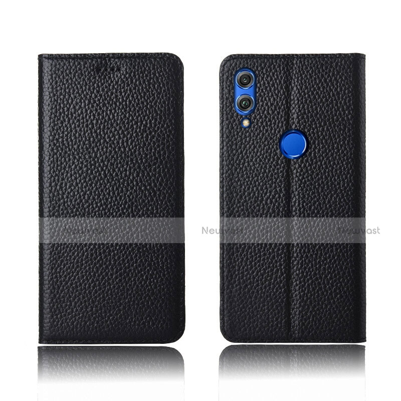 Leather Case Stands Flip Cover L04 Holder for Huawei Honor V10 Lite Black