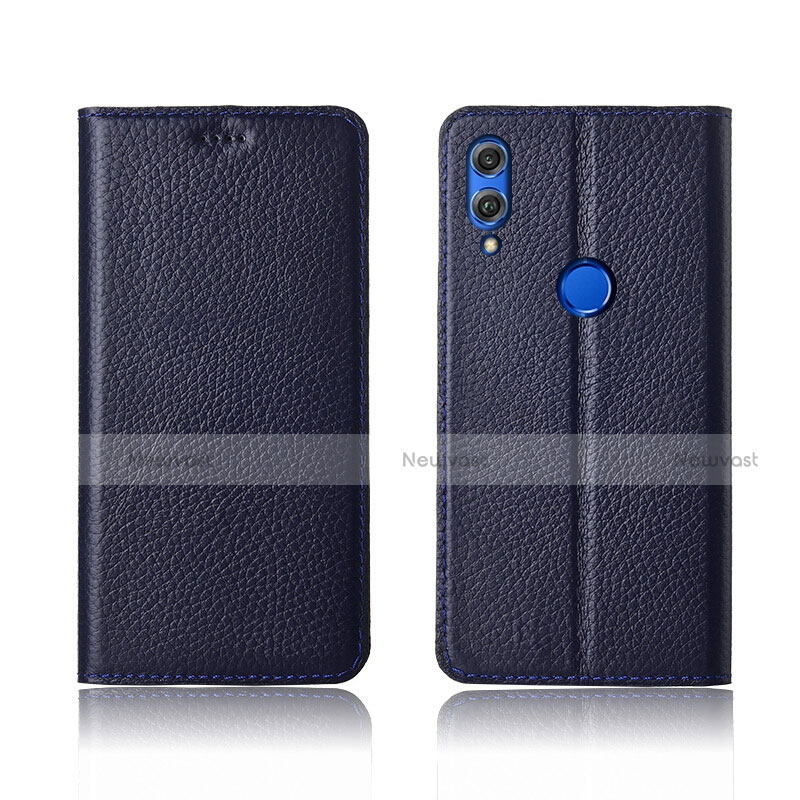 Leather Case Stands Flip Cover L04 Holder for Huawei Honor View 10 Lite Blue