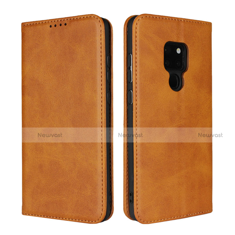 Leather Case Stands Flip Cover L04 Holder for Huawei Mate 20 Orange