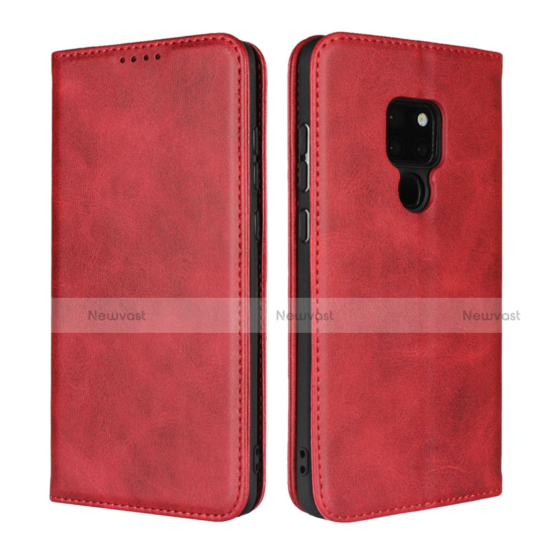 Leather Case Stands Flip Cover L04 Holder for Huawei Mate 20 Red