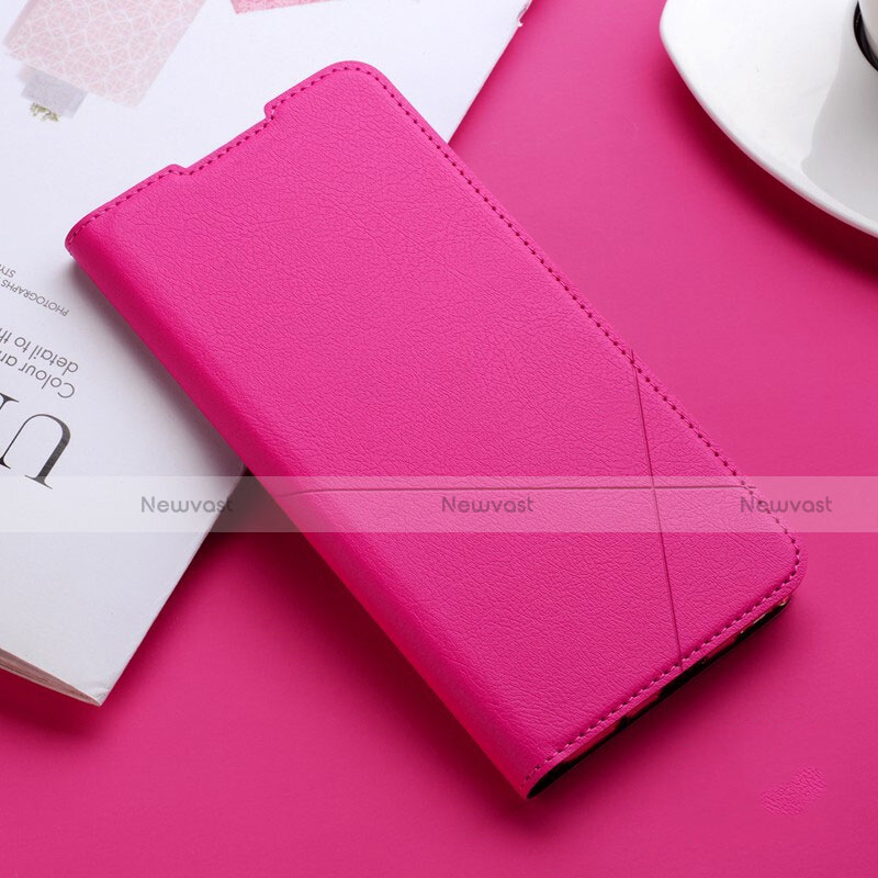 Leather Case Stands Flip Cover L04 Holder for Huawei Nova 4e Hot Pink