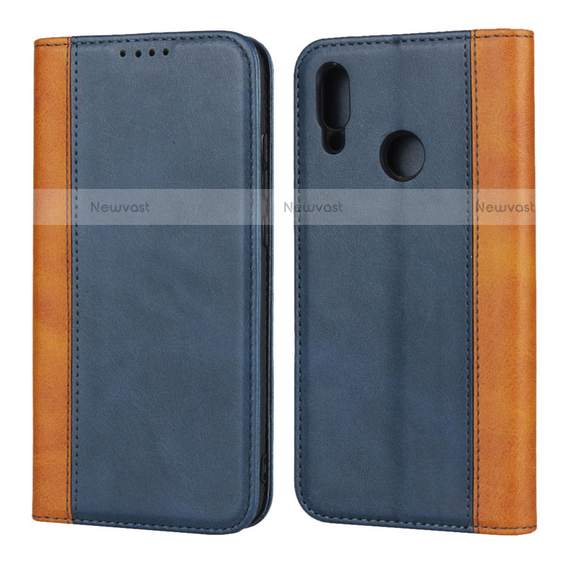 Leather Case Stands Flip Cover L04 Holder for Huawei P Smart (2019) Blue