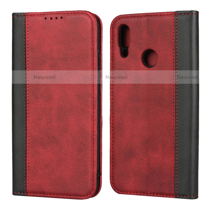 Leather Case Stands Flip Cover L04 Holder for Huawei P Smart (2019) Red