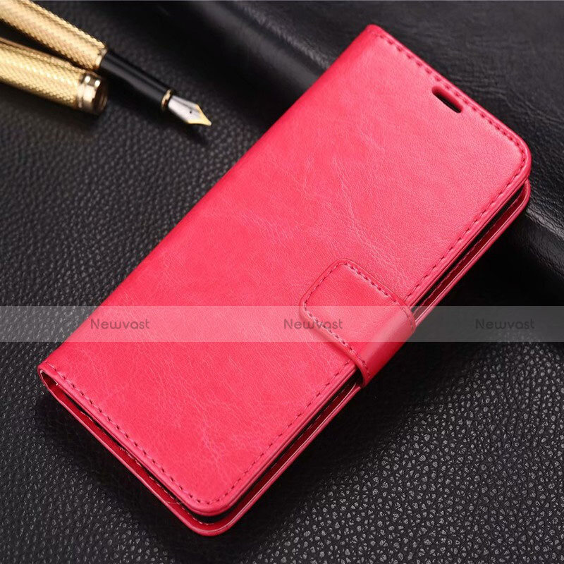 Leather Case Stands Flip Cover L04 Holder for Huawei P Smart Pro (2019) Red