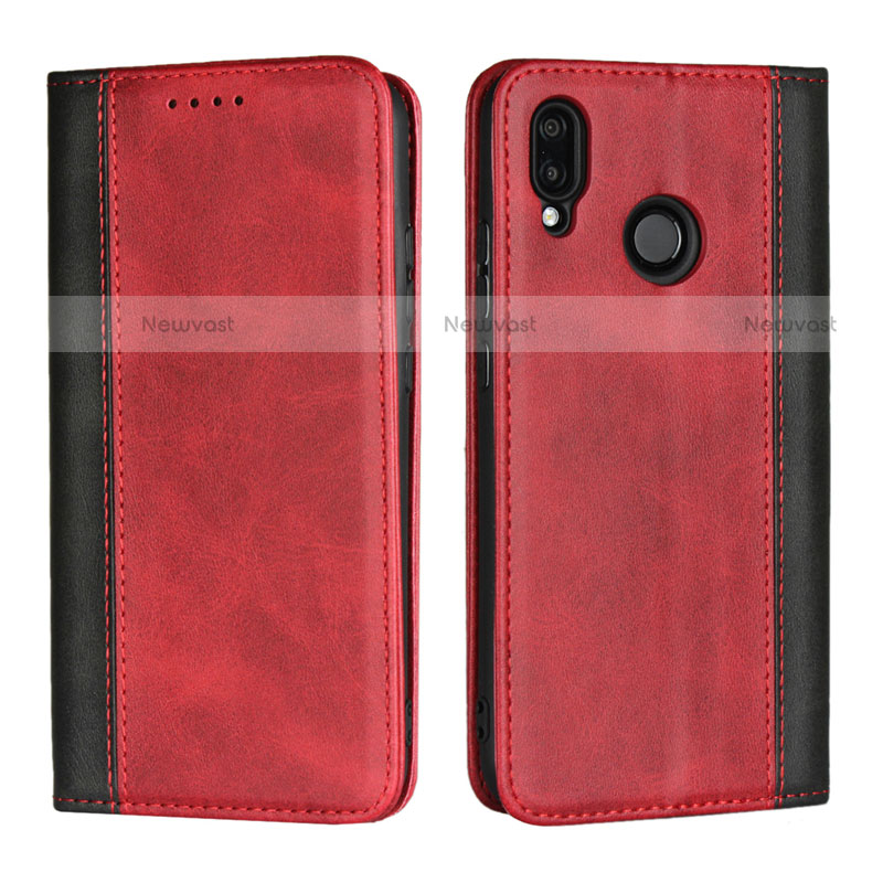 Leather Case Stands Flip Cover L04 Holder for Huawei P20 Lite Red