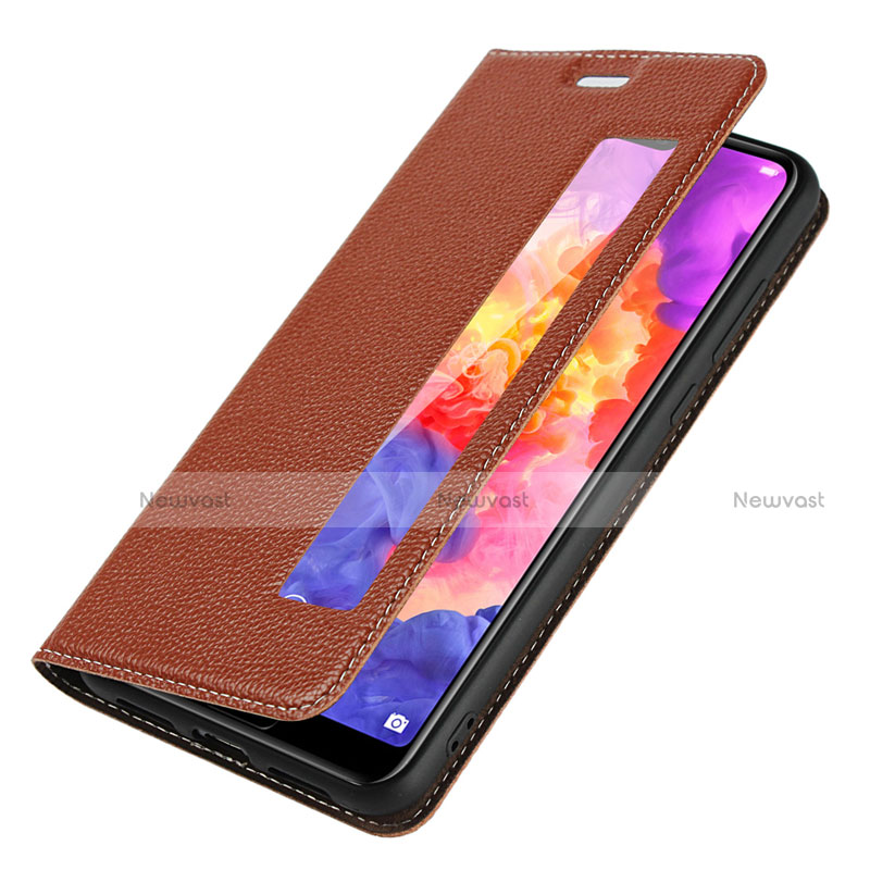 Leather Case Stands Flip Cover L04 Holder for Huawei P20 Pro