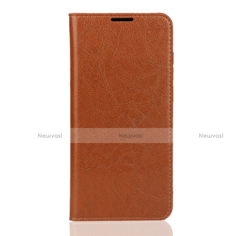 Leather Case Stands Flip Cover L04 Holder for Huawei Y7 Pro (2019) Orange