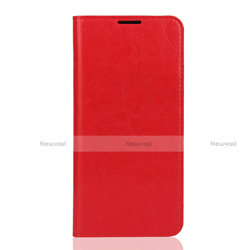 Leather Case Stands Flip Cover L04 Holder for Huawei Y7 Pro (2019) Red