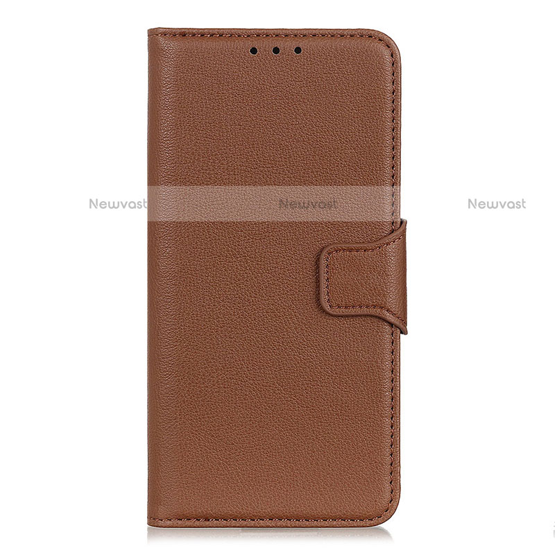 Leather Case Stands Flip Cover L04 Holder for LG Velvet 4G Brown