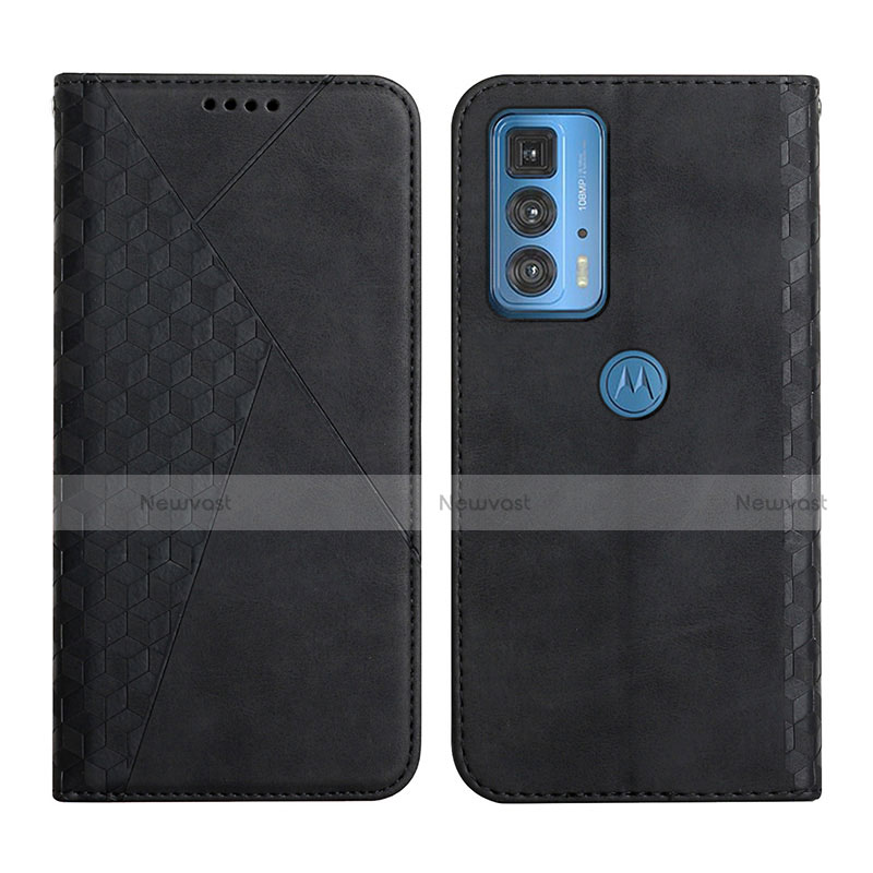 Leather Case Stands Flip Cover L04 Holder for Motorola Moto Edge 20 Pro 5G Black