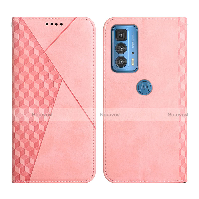 Leather Case Stands Flip Cover L04 Holder for Motorola Moto Edge 20 Pro 5G Pink