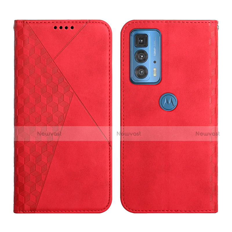 Leather Case Stands Flip Cover L04 Holder for Motorola Moto Edge 20 Pro 5G Red