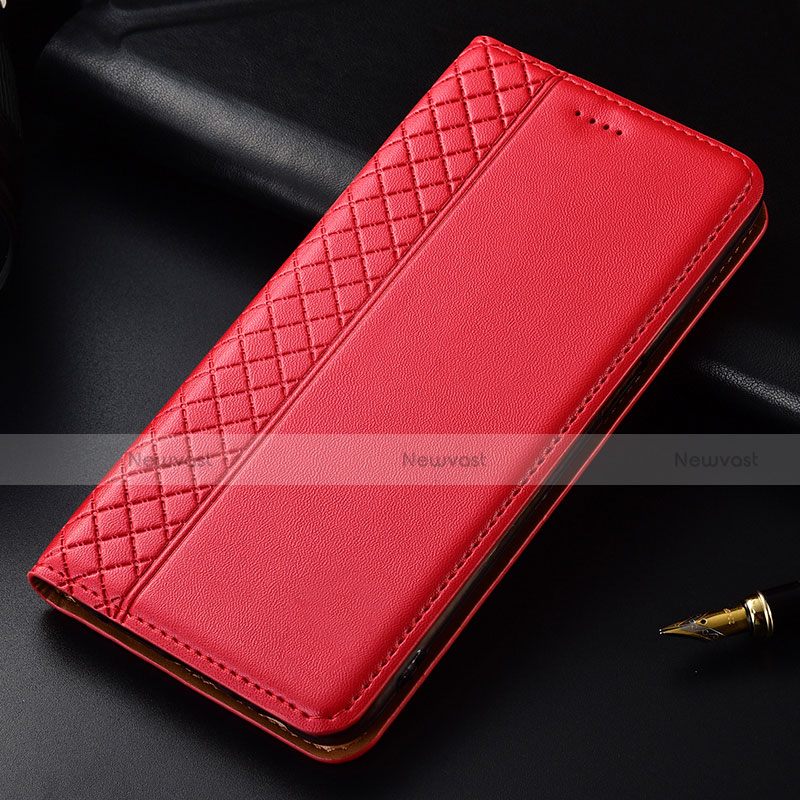 Leather Case Stands Flip Cover L04 Holder for Nokia 4.2 Red