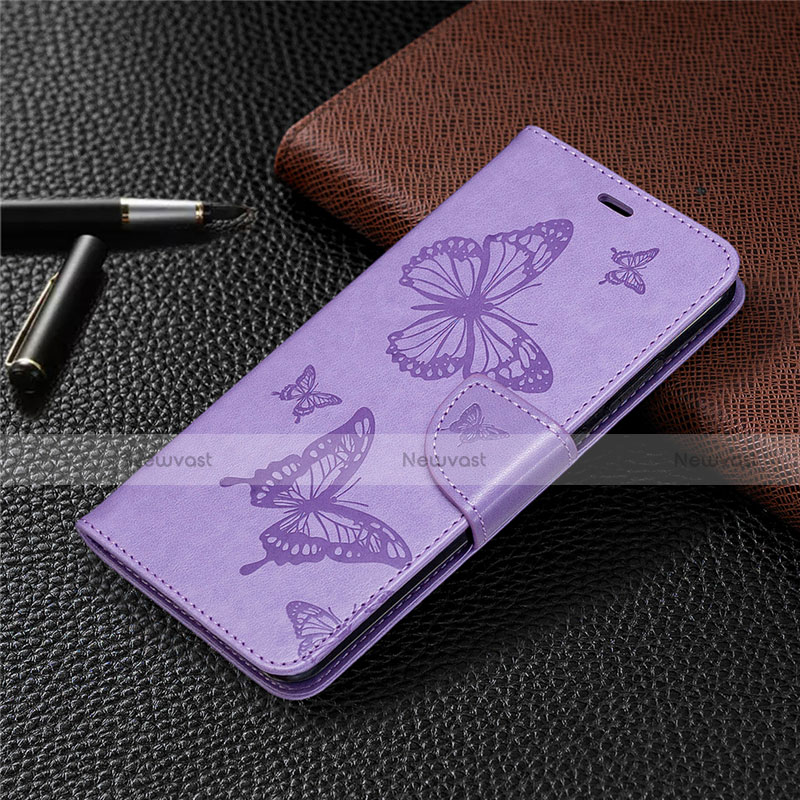 Leather Case Stands Flip Cover L04 Holder for Nokia 5.3 Purple