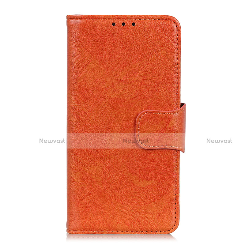 Leather Case Stands Flip Cover L04 Holder for OnePlus Nord N100 Orange