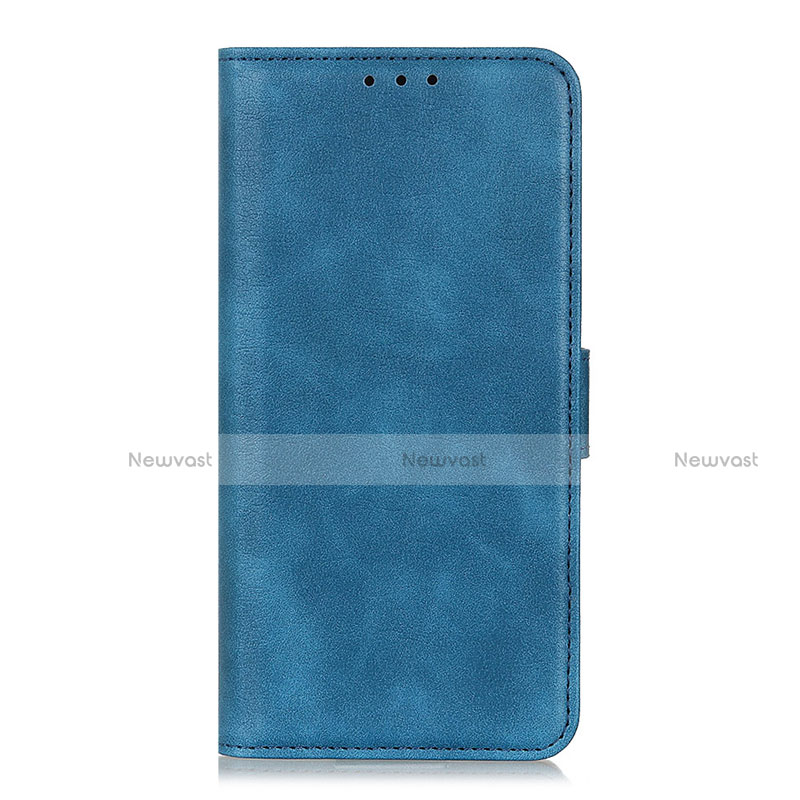 Leather Case Stands Flip Cover L04 Holder for Oppo A32 Blue