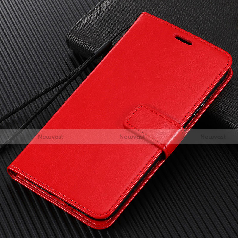 Leather Case Stands Flip Cover L04 Holder for Oppo A92s 5G Red