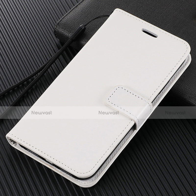 Leather Case Stands Flip Cover L04 Holder for Oppo A92s 5G White